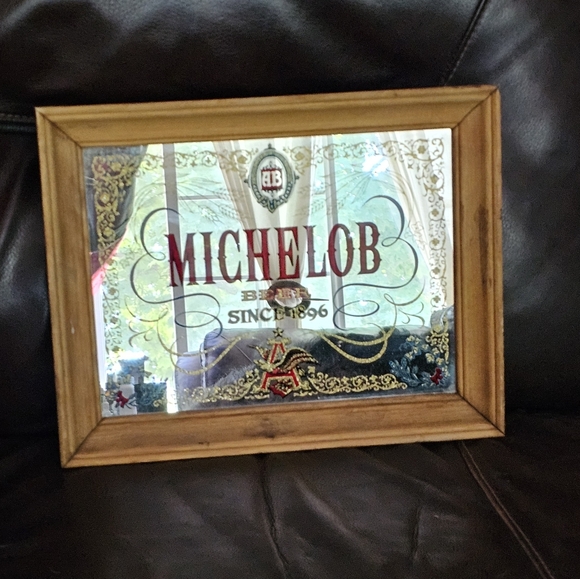 Vintage Michelob Beer Mirror Ad Logo Promo Sign - Picture 2 of 4